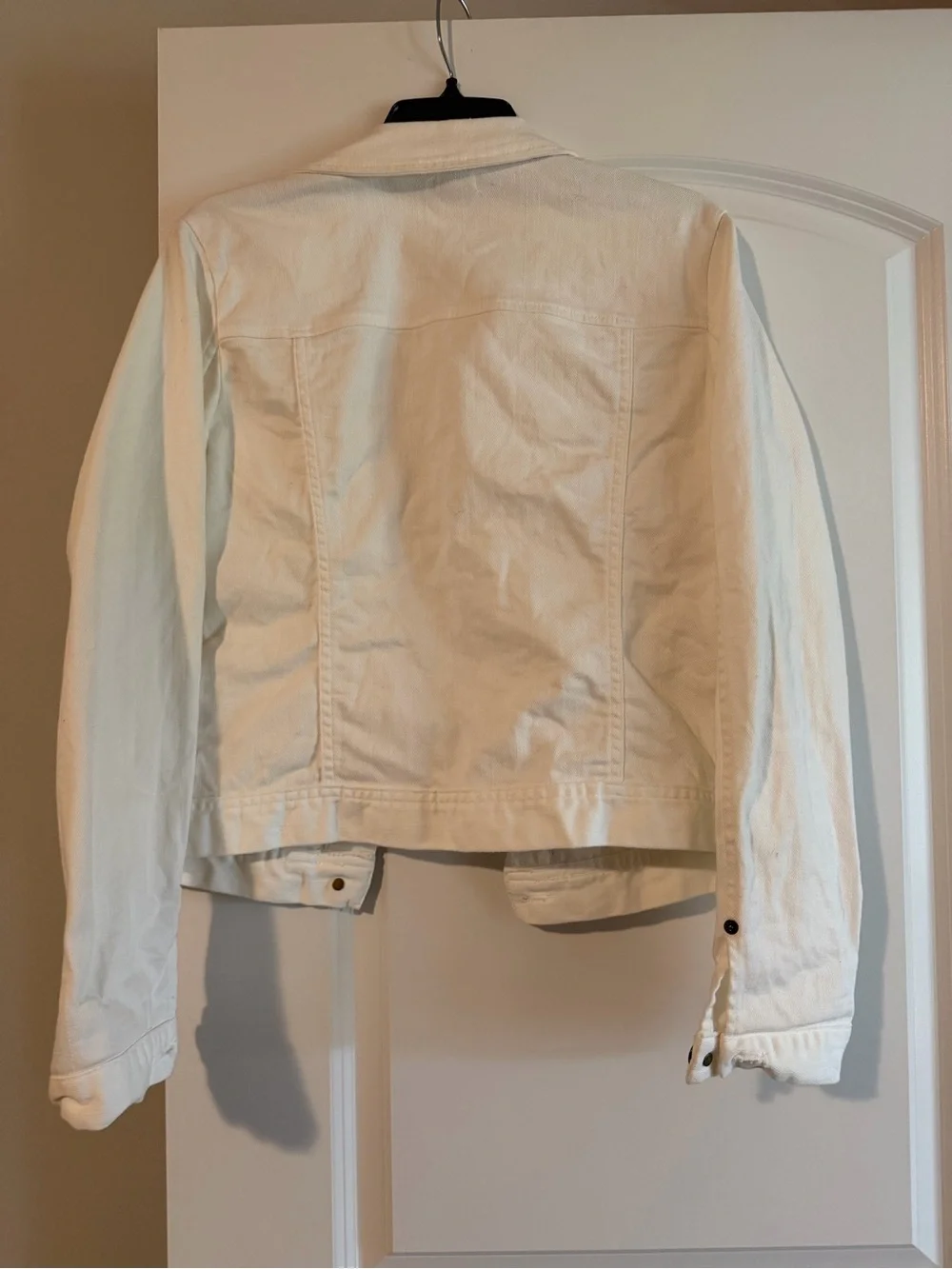 J. Crew Cream White Denim Jacket with Dark Buttons